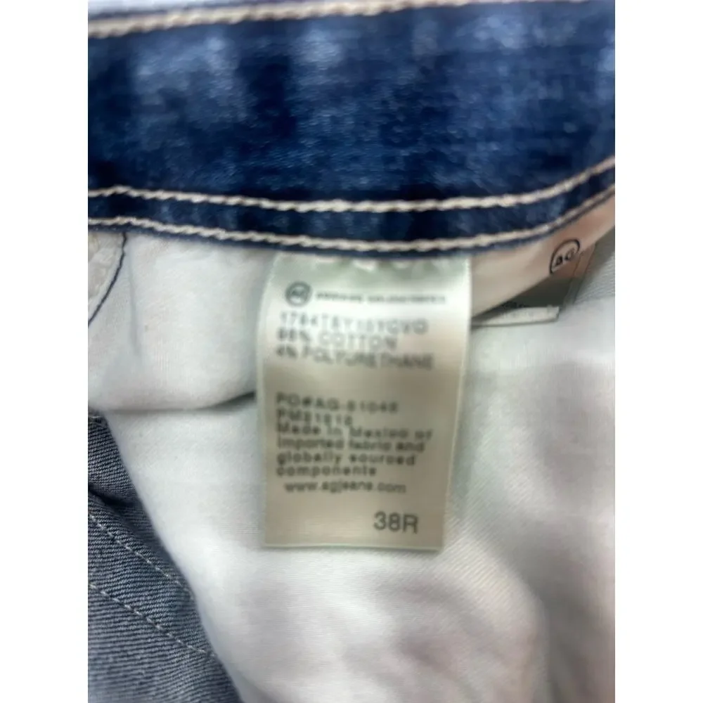 AG Adriano Goldschmied The Everett Jeans Mens 38R Slim Straight Blue Medium Wash